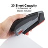 Staples One-Touch Desktop Stapler, 20 Sheet Capacity, Gray/Black/Red, 2/Pack (ST44425/44425VS)