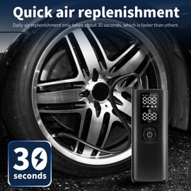 Aihuolian Mini Portable Tire Inflation Pump, 4000mAh Cordless Air Compressor with LED display for car,motorcycle, bike,basketball