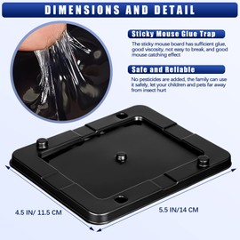 Qualirey 24 Pack Mouse Insect Glue Traps Bulk Strong Sticky Mouse Traps Large Baited Glue Trays for Mice Snakes Indoor Rodent Killer Plastic Sticky Non Toxic Killer for Home Indoor Outdoor