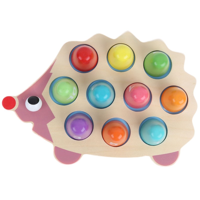 Children Wood Math Number Counting Matching Game Hedgehog Shaped Puzzle