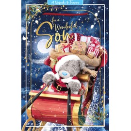 Me To You Bear 3D Holographic Wonderful Son Christmas Card