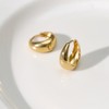 Gold&Deer 14K Goldfield Bold Water Drop One-Touch Earrings White Gold