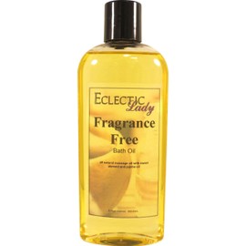 Eclectic Lady Fragrance Free Bath Oil by Eclectic Lady - Scented Bath Oil - Relaxing & Moisturizing Bathing Oil - Fragrance Body Oil For Dry & Rough Sensitive Skin - Body Daily Nourishing Shower Oil (8 oz)