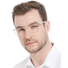 MARE AZZURO Retro Reading Glasses 1.25+ Men Lightweight Readers 1.00 1.25 1.50 1.75 2.00 2.25 2.50 2.75 3.00 3.50 4.00 5.00 6.00 (Transparent, 125)