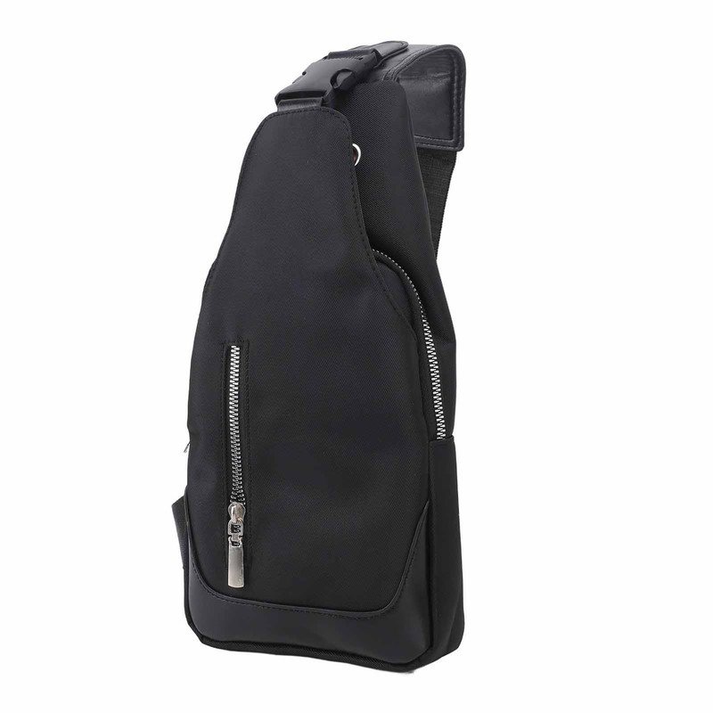 Small Chest Bag Black Color Oxford Fabric Sling Backpack with