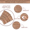 PTECDROTS 4 Pack Light Brown Grain Wooden Tablecloth Rectangular Table