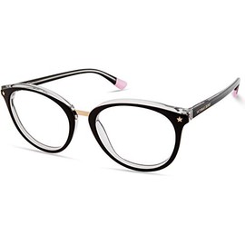 Victoria's Secret Eyeglasses VS 5017 001 Black On Clear W/Gold Bridge And Star