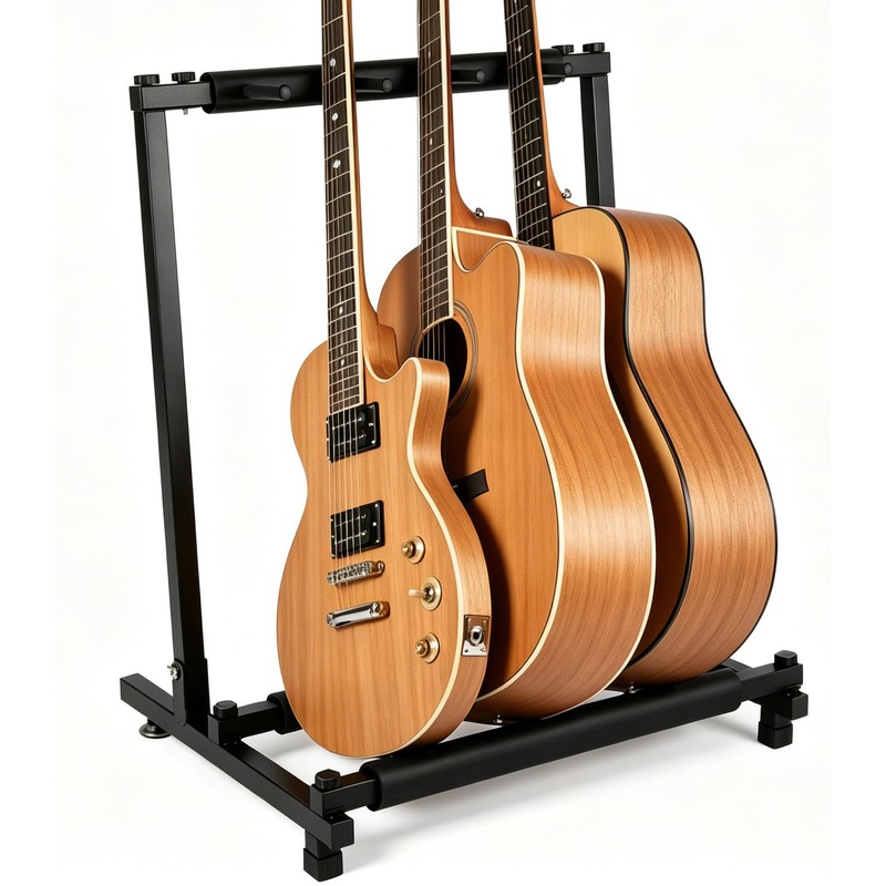 5 Multi Guitar Stand Rack with Folding Design,Black Guitar Holder