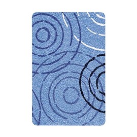 Kleine Wolke Luxury Contemporary Splash Bath Rug (27.6x47.2in, Sky Blue)