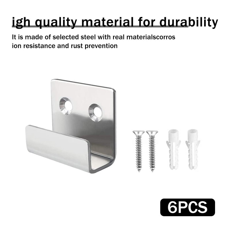 ZHIQIN 6 Pcs Silver Heavy Duty Hooks Ceramic Tile Brackets