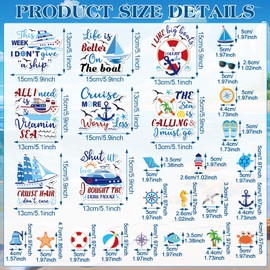 Copkim 27 Pcs Cruise Door Magnets Refrigerator Cruise Ship Door Magnets Magnetic Cruise Door Decor Funny Sea Navigation Fridge Stickers Door Carnival Decorations Accessories for Cabin Party Supplies