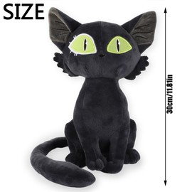 GVMJHYK Black Cat Plush Toy - Cat Doll Toy, 30 cm Soft Realistic Plush Toy with PP Filling, Cat Doll for Children and Adults, Cuddly Cushion for Sleeping, Pet Toy