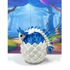 6 inches 3D Printed Axolotl Dragon and Egg, Articulated White