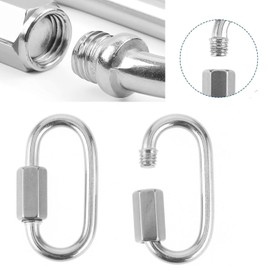 LZZEM 6Pcs Quick Chain Links Carabiner Duty Stainless Steel Chain Connectors Quick Link Screw Lock for Home Camping Climbing Hiking Traveling（M4）