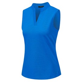 Vidusou Womens Golf Clothing,Golf Tennis Ball Games Shirts Royalweight Moisture Wicking Casual Polo Shirts for Women Sleeveless Polo Shirts Blue X-Large