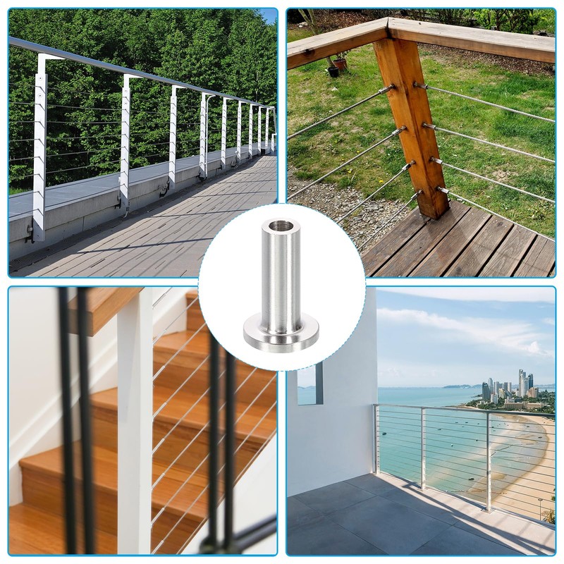 PATIKIL Cable Railing Hardware, 10 Pack T316 Stainless Steel Cable