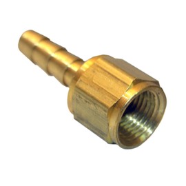 LASCO 17-7605 1/8-Inch Female Pipe Thread by 1/4-Inch Hose Barb Brass Adapter