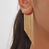 Gold Long Tassel Chain Earrings for Women Irregular Silver Metal