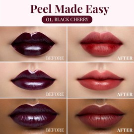 Peripera Ink Peel Off Lip Stain - Long Lasting, Transfer-Proof, Waterproof Korean Lip Tint with Color-Changing Peel-Off Formula (01 BLACK CHERRY)