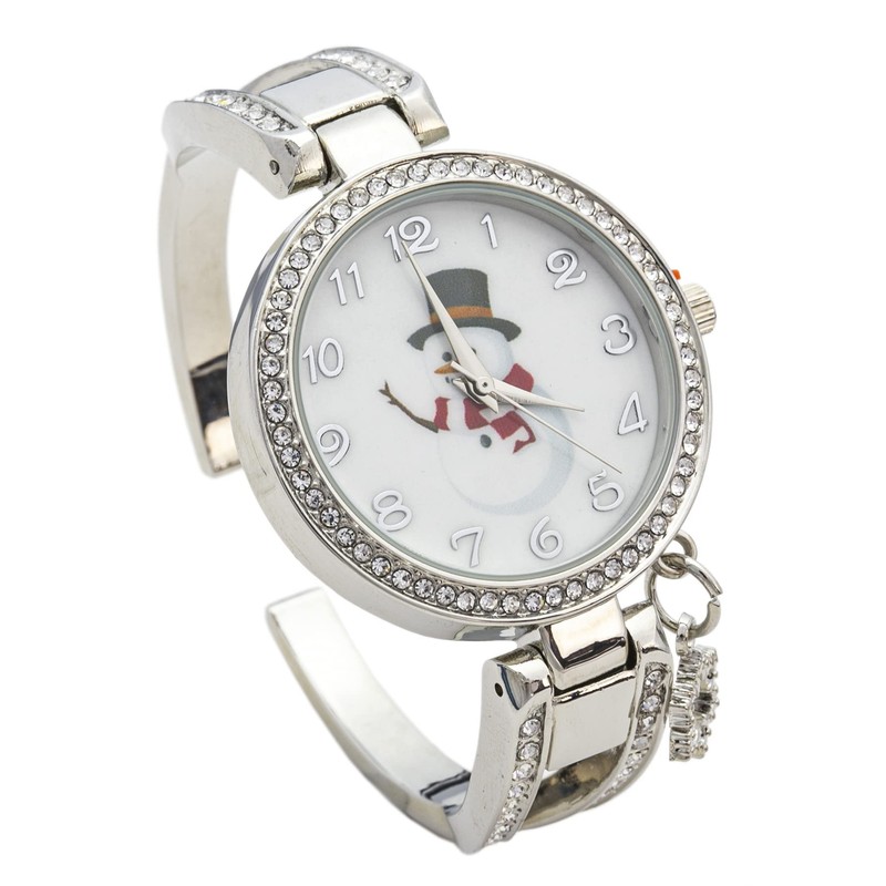 Blekon Collections Women's 34mm Case Rhinestone Dial Metal Cuff Bangle