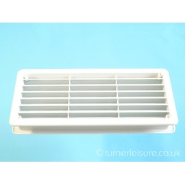 Vecamco TELESCOPIC DOUBLE SIDED RECTANGULAR PLASTIC AIR VENT 270mm x 120mm Suitable for internal and external use on doors or walls. (White)