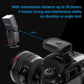 VBESTLIFE 433 MHz 16-channel wireless flash trigger set with universal hot shoe, 1 transmitter and 2 receivers for Nikon, Pentax