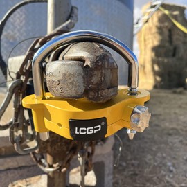 LCGP Yellow Trailer Hitch Lock with Combination Lock, Fits 1-7/8,2 and 2-5/16 Inch Couplers,Adjustable Storage Security, Heavy-Duty Steel