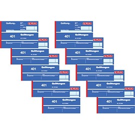 Herlitz 886606 Receipt Book A6, 50 sheets, Pack of 10 50 Blatt