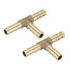 sourcing map 6mm Brass Tee Barb Hose Fitting T 3