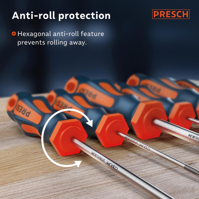 Presch TX Screwdriver Set 6 Pieces - Star Head/Magnetic Screwdriver
