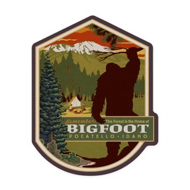 Die Cut Sticker Pocatello, Idaho, Home of Bigfoot, Contour Vinyl Sticker 3 to 6 inches, (Waterproof Decal for Cars, Water Bottles, Laptops, Coolers), Large