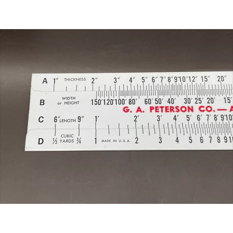 Vintage Concrete Slide Ruler 150 Yard Volume Calculator GA Peterson