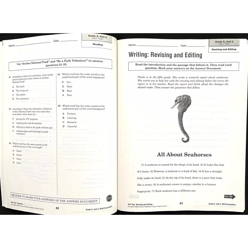 5th Grade - JOURNEYS - Benchmark & Unit Tests -