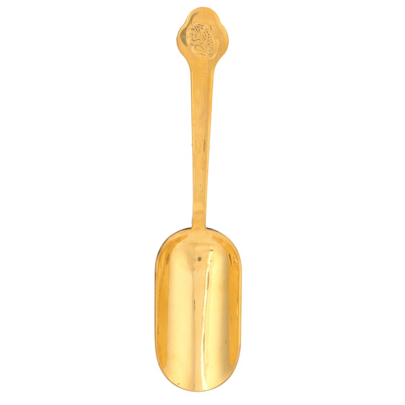 Brass Tea Spoons Long Handle Thicken Toads Pattern Rust Resistant