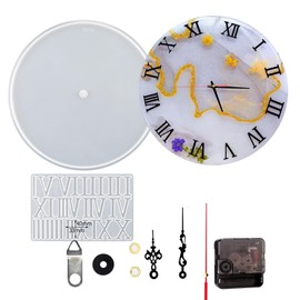 Moldes de reloj de resina, de 10 pulgadas/14 pulgadas, con números romanos y mecanismo para reloj de resina, moldes de fundición epoxi para bricolaje, joyas, manualidades, decoración del hogar, regalo