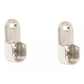 Herrajes Guerrero Brida Cromada Para Tubo Ovalado Closet Ropero 10 Pzas Reforz