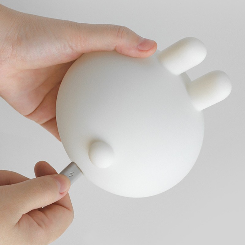Cute Rabbit Night Light Silicone Bunny Tabletop Lamp 2700K Warm
