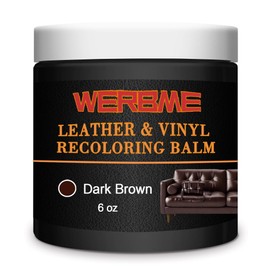 WERBME Leather Recoloring Balm & Color Restorer - Multipurpose Dye & Paint for Faded Leather Couches, Car Seats, Shoes | Fix Scratches on Clothing, Furniture & Accessories(Dark Brown)