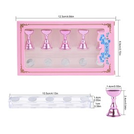 siyuwuro 2 Sets Nail Stand for Press on Nails Art Display Practice Fake Nail Tips Holder for Painting Nails Stand Magnetic False Nail Practice Stand for Home DIY Nail Art and Nail Salon, Green