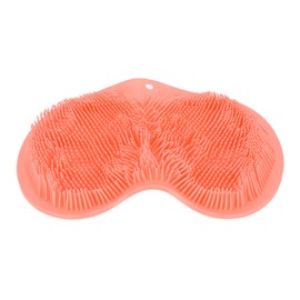 Shower Foot Scrubber Silicone Skid Resistance Shower Foot Massager Mat with Strong Suction Cups for Men Women Red