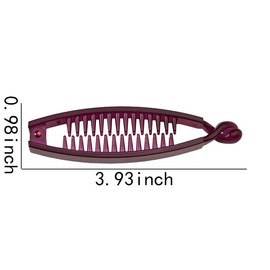 YALLNASL French Barrette Banana Hair Clips for Women - 3 Pack (Purple, Brown, White) - Whimsical Fish Shaped Hair Claw - Non-Slip, Secure Hold for Thick & Thin Hair - Women & Girls