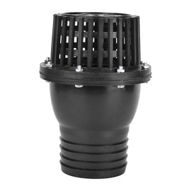 Foot Valve Black PVC Low Pressure Flat Check Valve for Fluid Machine Shower Head 4 Sizes(4in)
