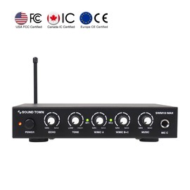 Sound Town Wireless Microphone Karaoke Mixer System with HD Audio Return Channel, Optical (Toslink), AUX, Supports Smart TV, Media Box, PC, Bluetooth, Soundbar, Receiver (SWM16-MAX)