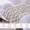 WRENSONGE Checkered Throw Blanket, Taupe Microfiber Soft Cozy Fluffy Warm