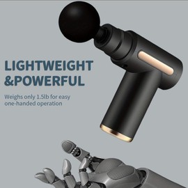 Mini Deep Tissue Massage Gun – 6 Speeds, 4 Heads, muscle massager，USB Rechargeable | Quiet Relief for Neck, Back, Legs | Travel, Gym & Office Use