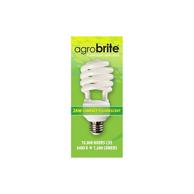 Agrobrite FLC26D 26-Watt Spiral Compact Fluorescent Grow Light Bulb (130W