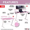 Techni Sport TS-200 Computer Gaming Desk with Shelving, Pinkcolor: Pink