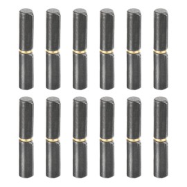 sourcing map 12Pcs Weld on Barrel Hinges, 2-3/8" x 6/16" (LxD) Carbon Steel Weldable Detachable Barrel Hinges for Metal Gate Swing Door Trailer Ramp, 0.24" Pin OD