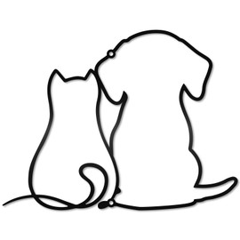 CREATCABIN Metal Dog Wall Decor Iron Hanging Minimalist Pet Wall Sculpture Black Modern Simple Ornaments Accessories for Living Room Bedroom Outdoor Pet House Farm Courtyard Decoration 11.8inx9in