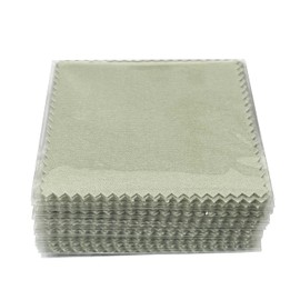 Haobase 50Pcs Jewelry Cleaning Cloth Polishing Cloth for Sterling Silver Gold Platinum (Grey)